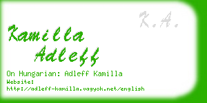 kamilla adleff business card